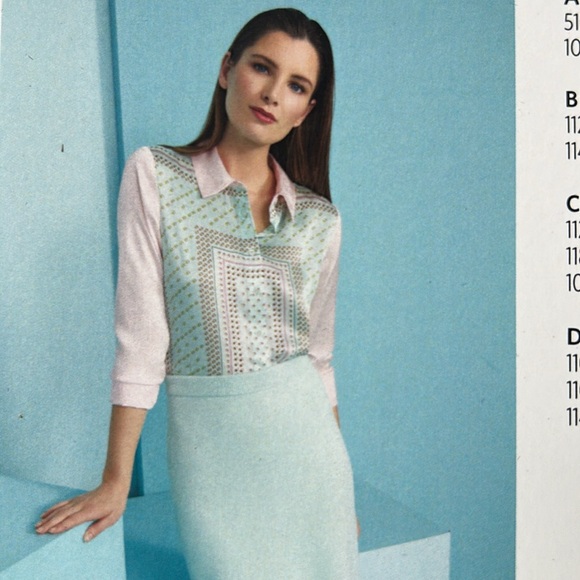 NWT Carlisle Summer House 💯% Italian Silk Scarf Print Blouse - Picture 5 of 10